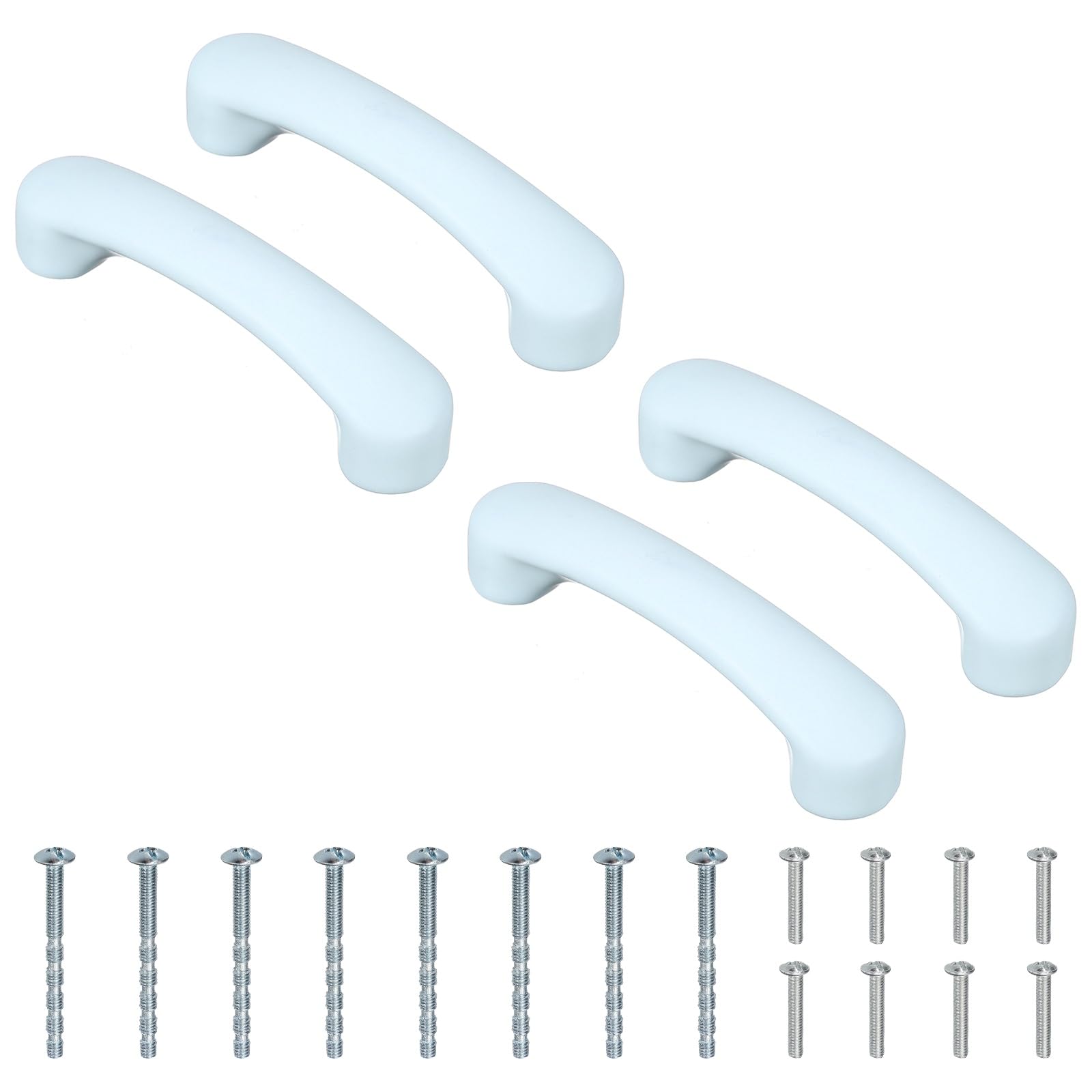 sourcing map 4 Pcs Blue Ceramic Cabinet Handles Arch Shaped Drawer Pulls, 4.5 x 1 x 1.2 Inch Cute Kitchen Cabinet Handles Hardware for Kitchen Cupboard Dresser Drawer Nursery Decor