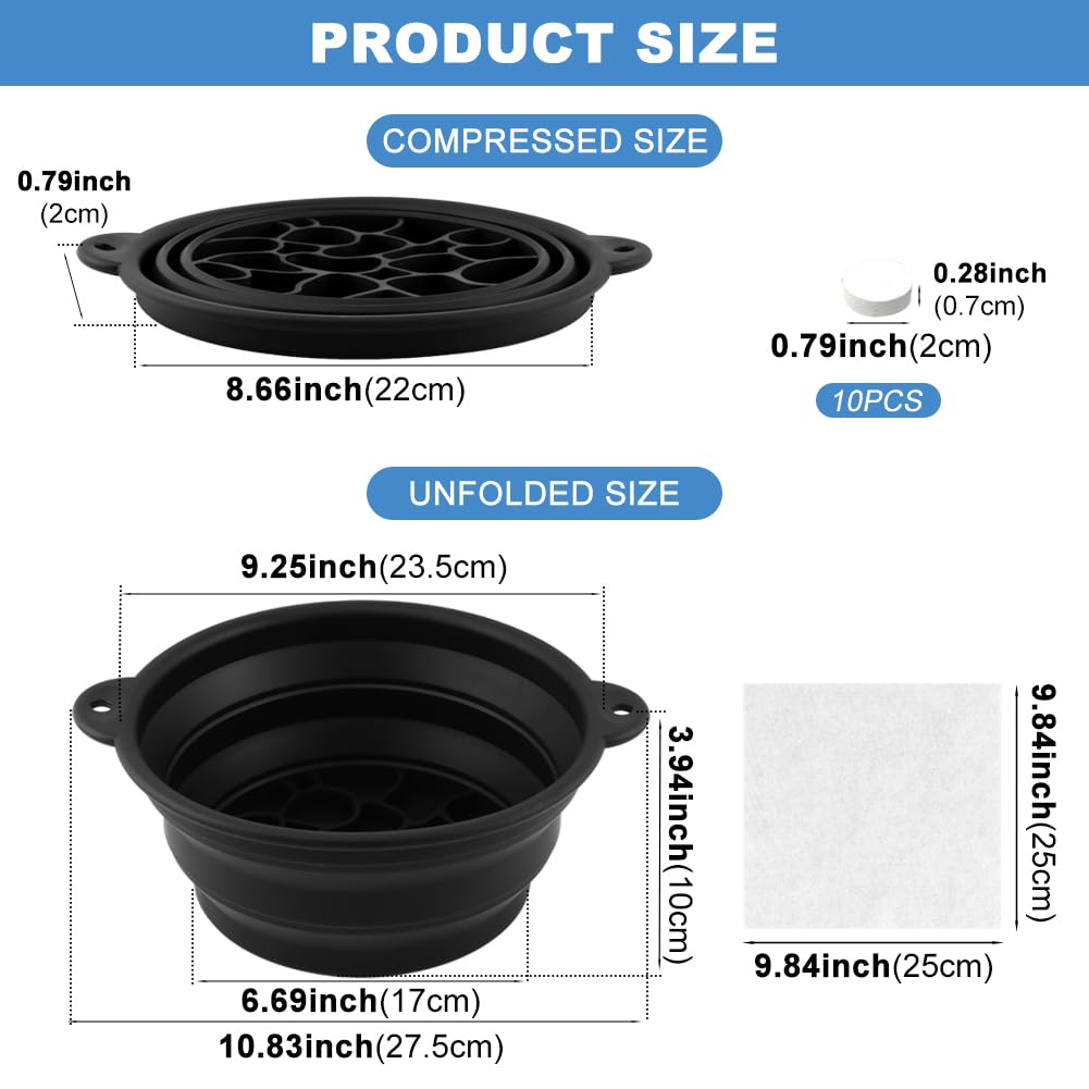 Face Bowl for Ice with Built-in Ice Tray, Collapsible Silicone Facial Face Bath Bowl for Cold Plunge Therap-y, Skin Tightening & Acne Relief, for Home Use,Camping,Travel(COLOR:Black)