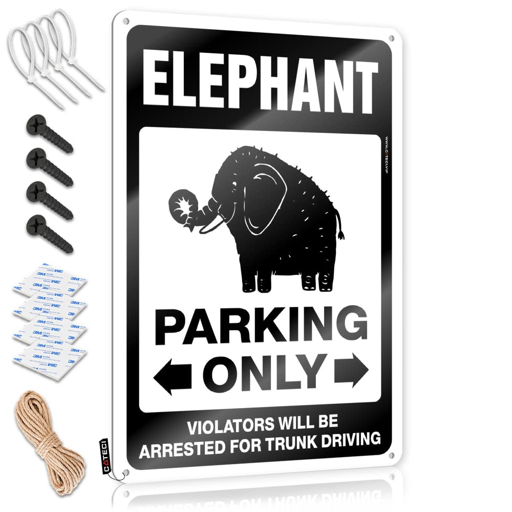 Krazmurongd One Color Man Cave Rules Elephant Parking Only Tin Sign Funny Beer Sign Bedroom Door Sign