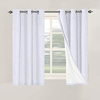 Vista 53 de H.VERSAILTEX Cortinas 100% opacas con aislamiento térmico, texturizadas, de lino, con bloqueo completo de calor y luz, para sala de estar