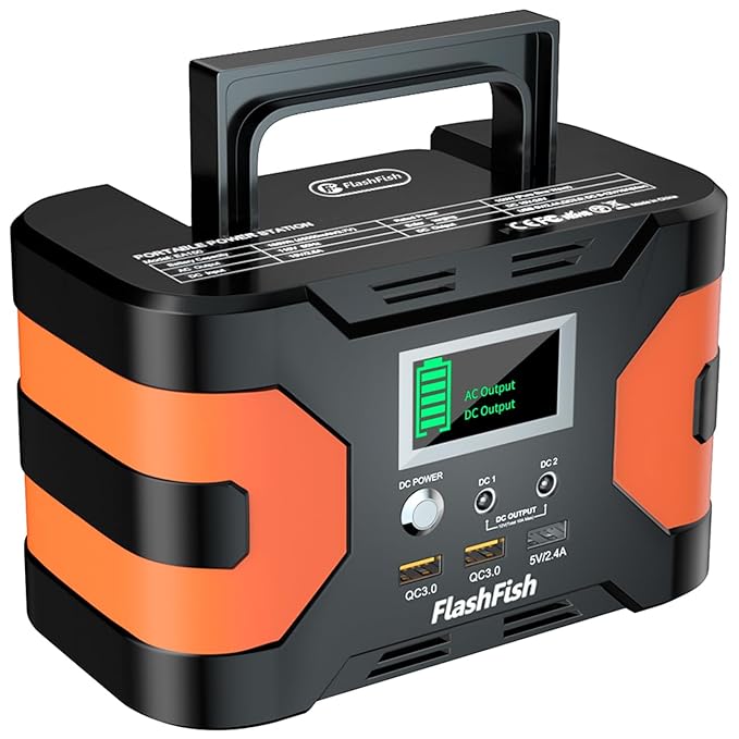 Flashfish 150W Portable Power Station 166Wh, 300W Peak Solar Generator