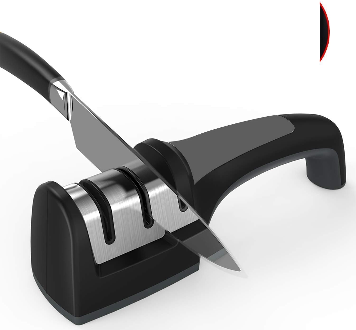 PICKVILL Manual 3 Stage Knife Sharpener for Sharpening Dull Stainless Steel,Ceramic Knife and Steel Knives Knives for Kitchen Sharpening Tool