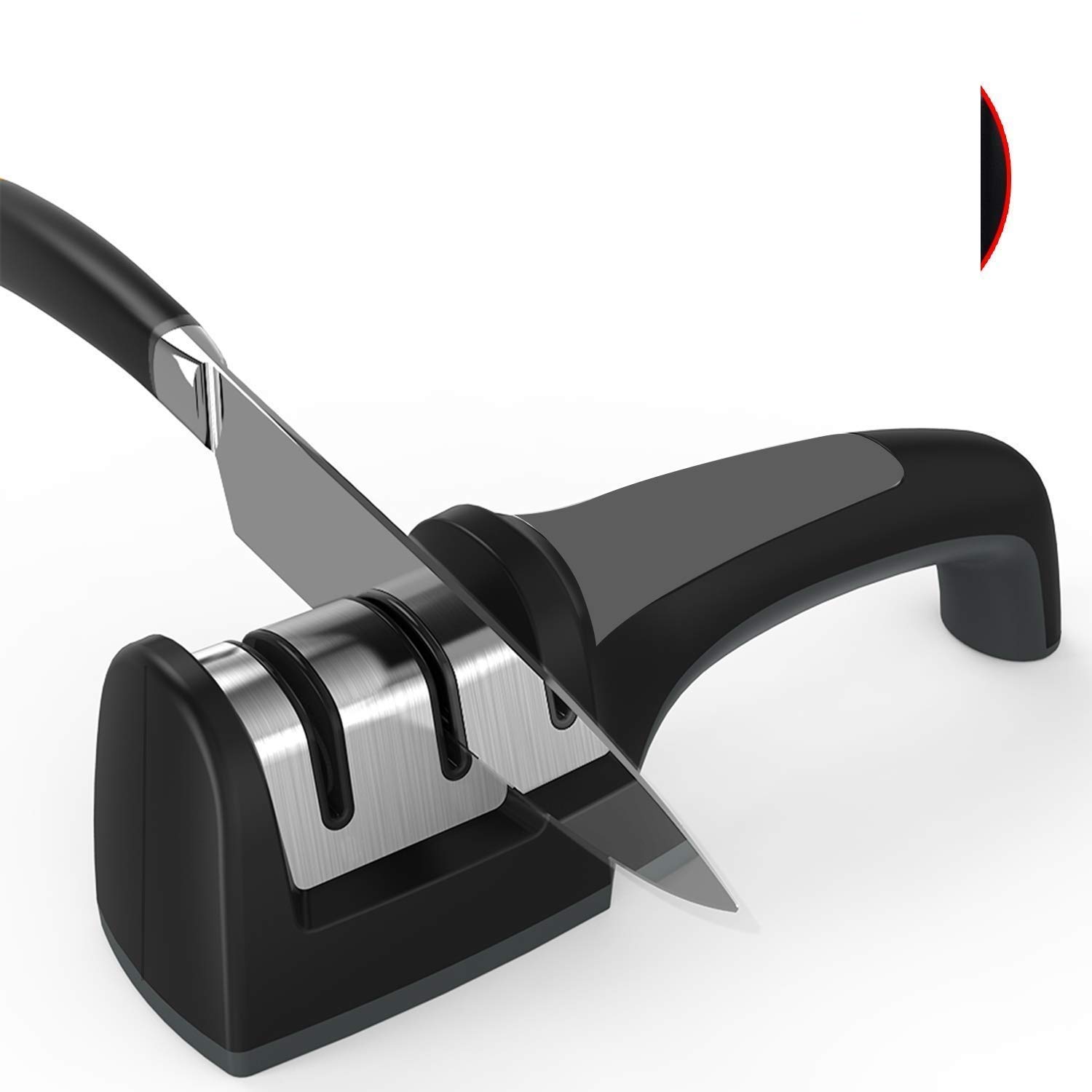 PICKVILL Manual 3 Stage Knife Sharpener for Sharpening Dull Stainless Steel,Ceramic Knife and Steel Knives Knives for Kitchen Sharpening Tool