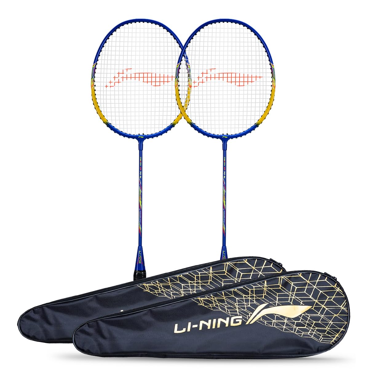 Li-Ning XP - 70 - IV Aluminium Strung Badminton Racket with Full Racket Cover (Black/Gold, Pack of 2) | For Beginners | 95 grams | Maximum String Tension - 20lbs-image-22