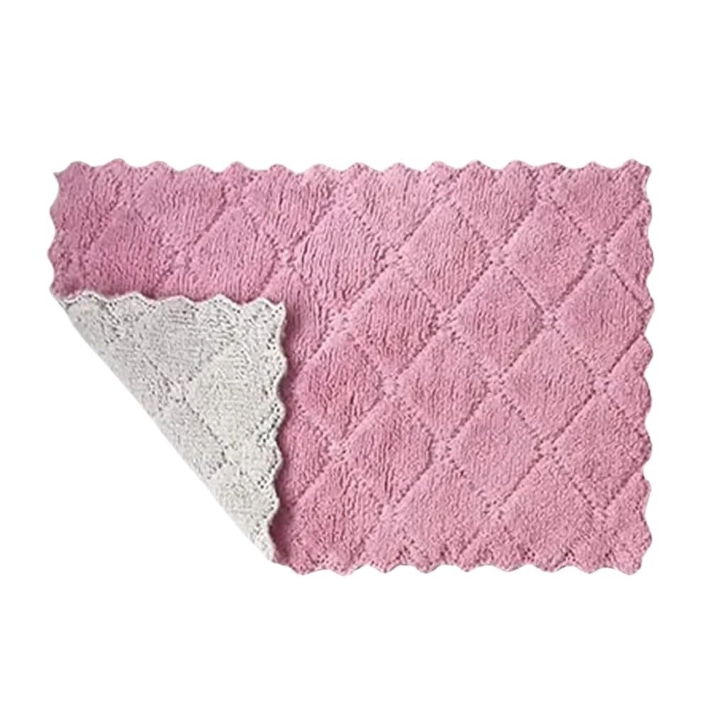 Jobaojiang Absorbent Microfiber Kitchen Dish Cloth Tableware Household Cleaning Towel Kitchen Tools Gadgets(Purple,5pcs)