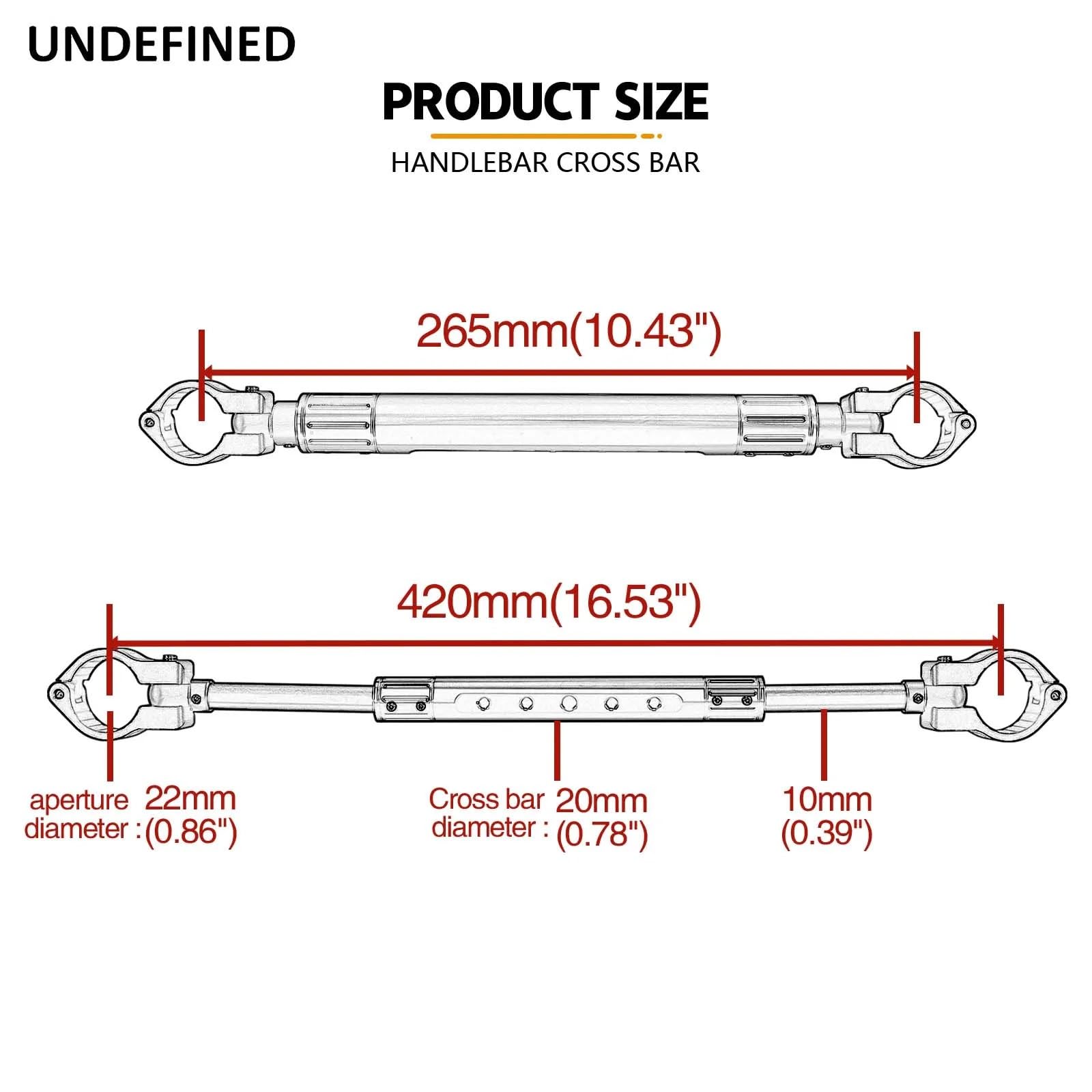 manubri moto Barra di bilanciamento universale 7/8"-1" (22-27mm) | La barra trasversale CNC rinforza la leva di rinforzo per moto estesa del manubrio