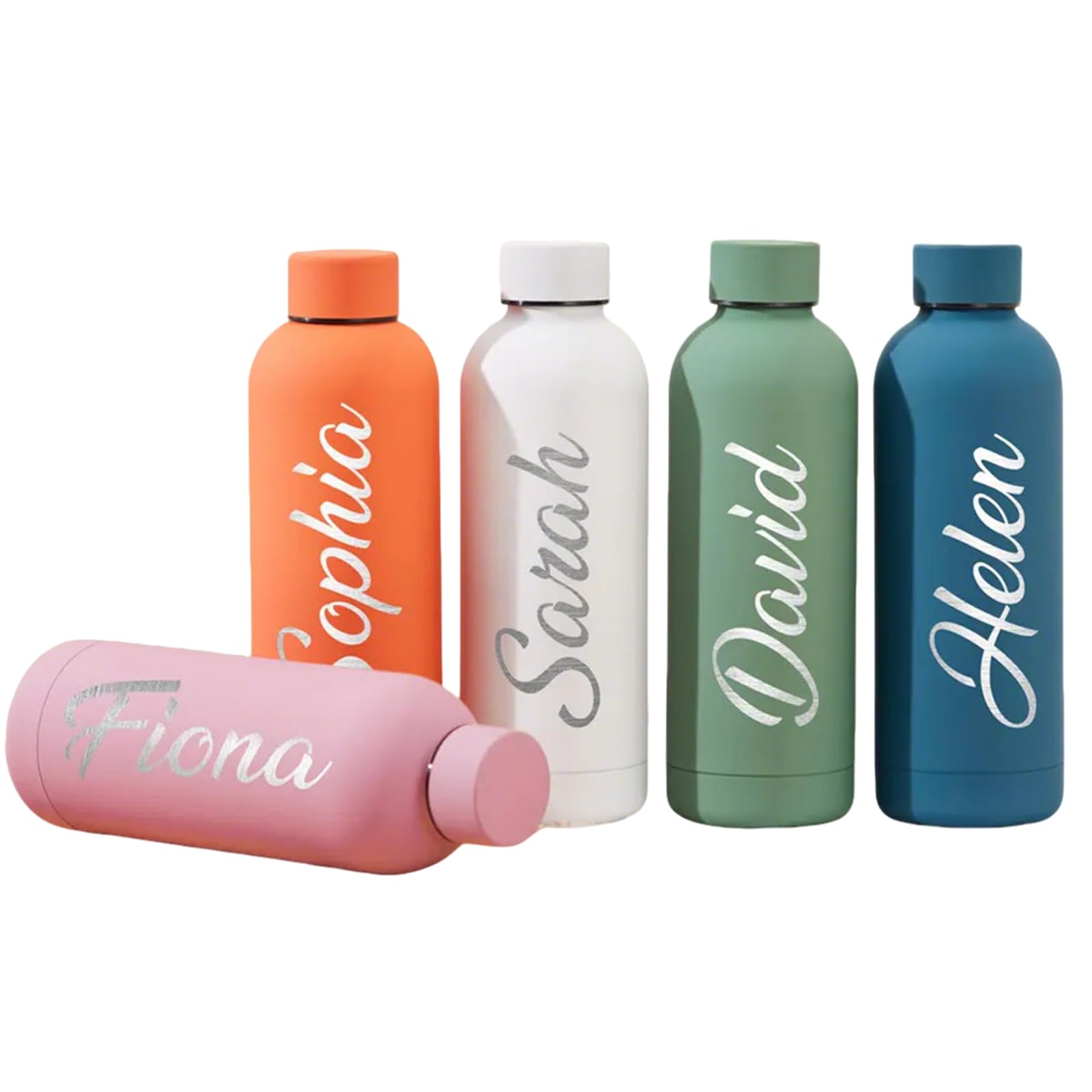 Individuelle isolierte Wasserflasche mit Geburtsblume, personalisierter Name, vakuumisoliert für Lasergravur, Edelstahl, 500 ml, Sport-Trinkflasche, Reisebecher für Männer und Frauen