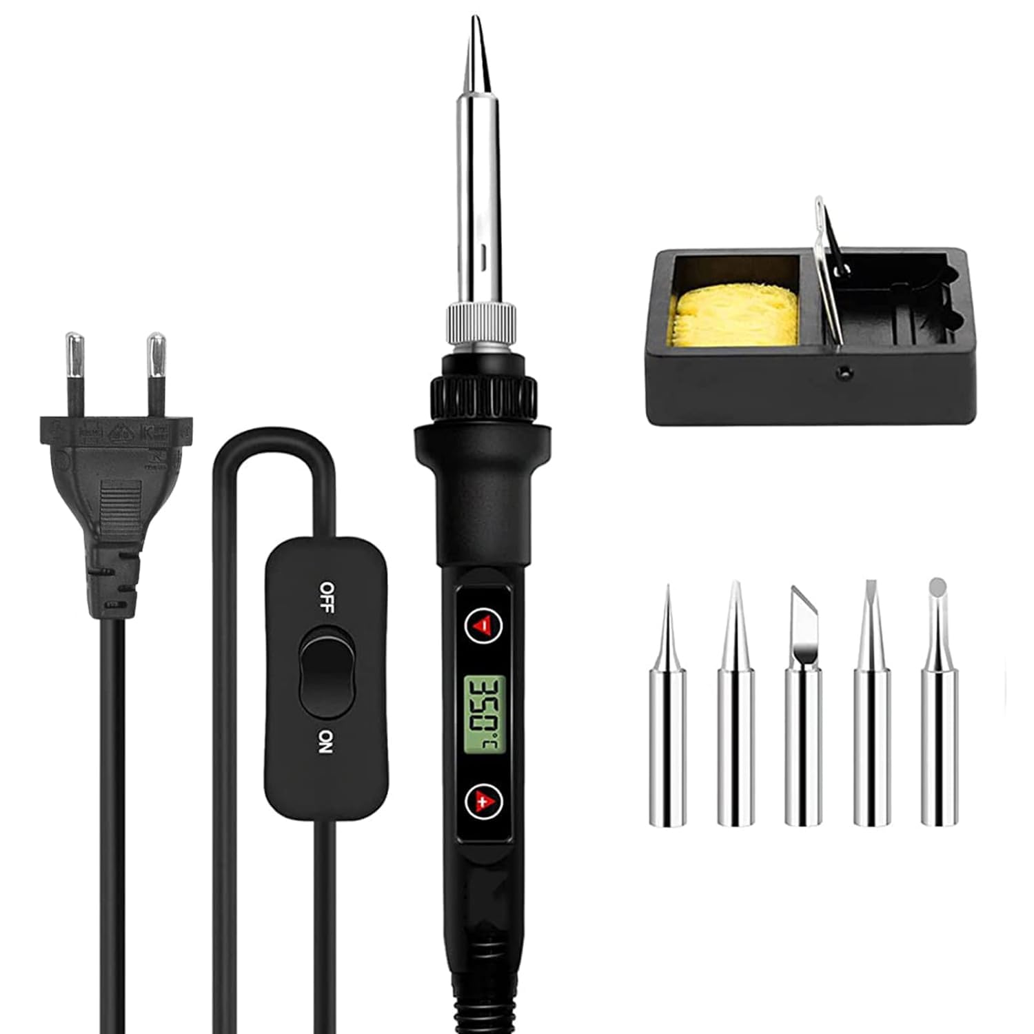 Soldering Iron Kit With 5 Different Soldering Tips, 80W/220V Soldering Iron LCD Adjustable Temperature 200-500°C, Soldering Kit Welding Tools for Metal, Electric Repairing, DIY (B0BHNVL8YC) Amazon Price History, Amazon Price Tracker