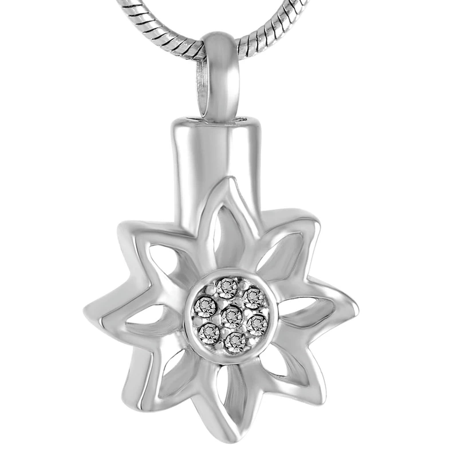 Pendentif lotus pour cendres en argent, le bijou souvenir d'un amour éternel