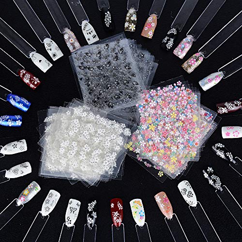 JNCH 90 Blatt Nagelsticker Aufkleber Fingernägel 3D Blumen Design Selbstklebend Tattoo Sticker Nail Art Tipp Maniküre… – Bild 8