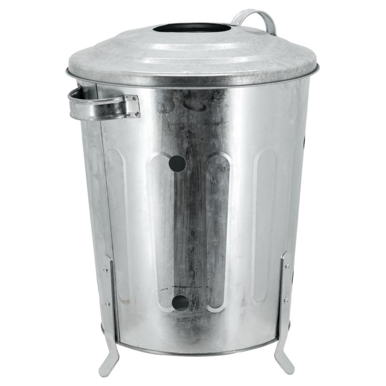 AUBRY GASPARD - Composteur en Acier Galvanisé 18L - Prêt À Monter - Design Cylindrique - Ø29 H50 - Matériau Durable - Idéal pour Petits Jardins et Balcons - Naturel - Ø29 H50