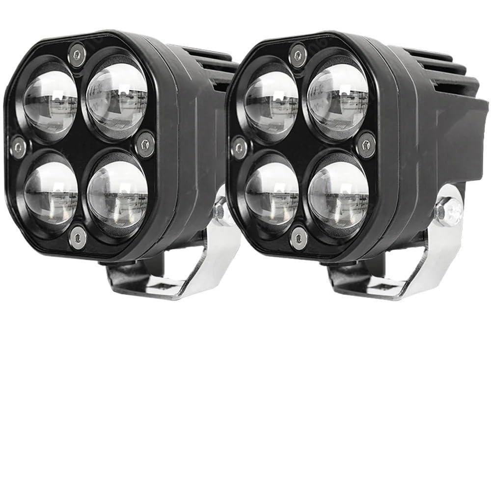 Zusatzscheinwerfer Motorrad 3 Zoll Dual Color Spotlights 200W Scheinwerfer Zubehör Zusatzlichter Motorrad(2 PCS White Yellow)