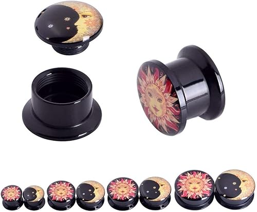 Miniatura 6 de Juego de expansores Qmcandy para oreja, de madera orgánica y acrílico, de 0 g a 34 pulgadas