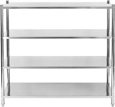 4 Tiers Stainless Steel Shelving, Adjustable Shelving Unit, Heavy Duty Storage Shelving Unit, 60x18.5x60 in Storage Rack Shelving, Garage Storage Shelf Max Load 1320lbs for Home, Office
