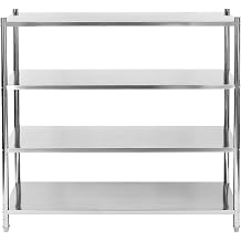 4 Tiers Stainless Steel Shelving, Adjustable Shelving Unit, Heavy Duty Storage Shelving Unit, 60x18.5x60 in Storage Rack Shelving, Garage Storage Shelf Max Load 1320lbs for Home, Office