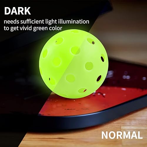 Miniatura 2 de Ifaeveus Bolas de pickleball - Paquete de 12 bolas de pickleball para exteriores, juego de bolas de pepinillo de 40 agujeros, verde luminoso,