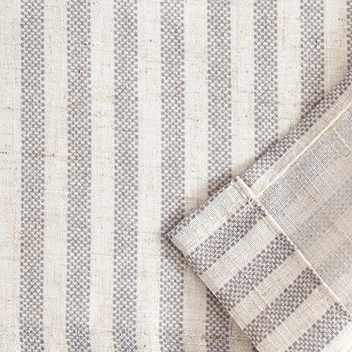 Jinchan Tie Up Curtain Striped Pattern Valance 18 Inch Bow Tie Curtains For Kitchen Bathroom Rod Pocket Pinstripe Valance Window Treatments Ticking Stripe Pull Cord Valance 1 Panel Grey On Beige #TOP7