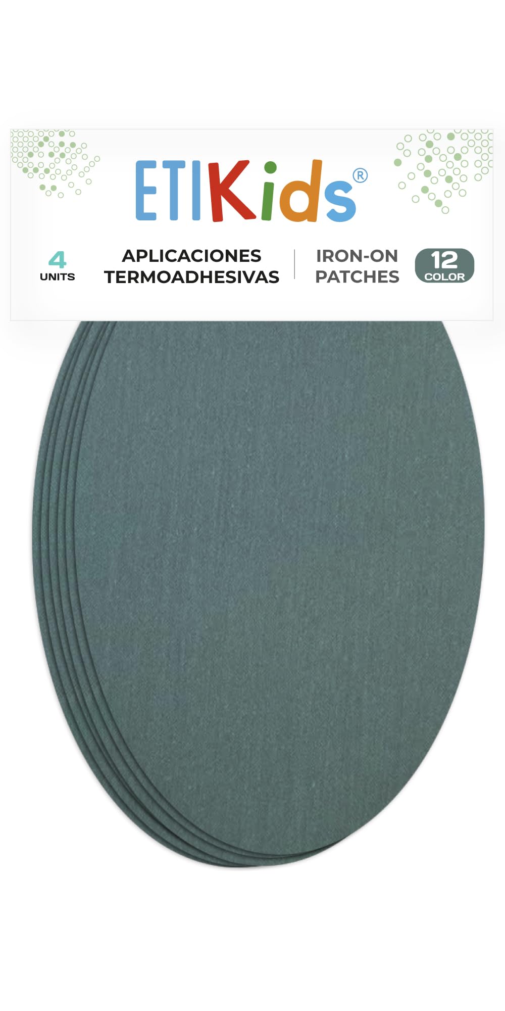 4 Medium Grey Iron-On Fabric Repair Patches – Knee & Elbow Patches for Clothes, Trousers, Jackets, Sweaters & Shirts, 16 x 10 cm — image 1
