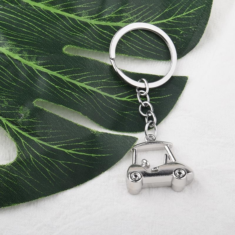 YALLNASL Golf Cart Keychain Silver Gold Golf Bag Accessories Charms for Women Men Golf Lovers Birthday Christmas Gift Ideas - Image 5