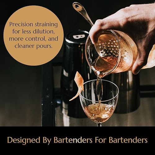 Miniatura 4 de Bull in China Colador Julep con mango - 100% latón | Tamiz de mano de barra | Colador de cóctel | Colador para bartending Latón sólido,Acero