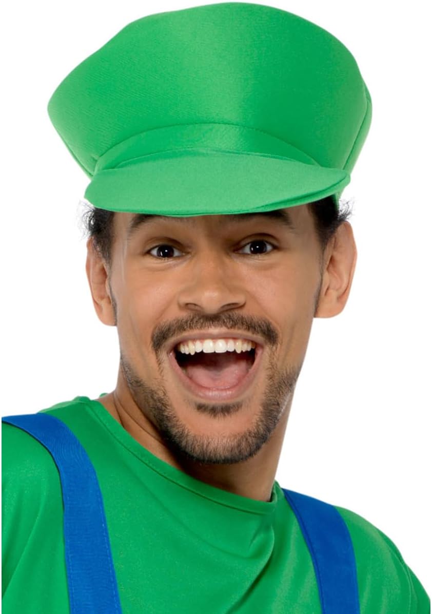 Gorra de disfraz de fontanero verde para adulto