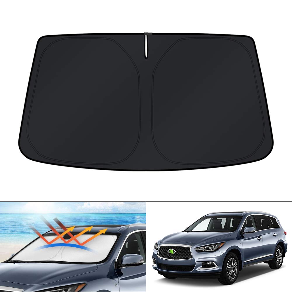 KUST Custom Fit Windshield Sun Shade for 2014-2021 Infiniti QX60 Accessories Window Sunshade Foldable Sun Visor Protector Blocks UV Rays Keep Your Car Cooler