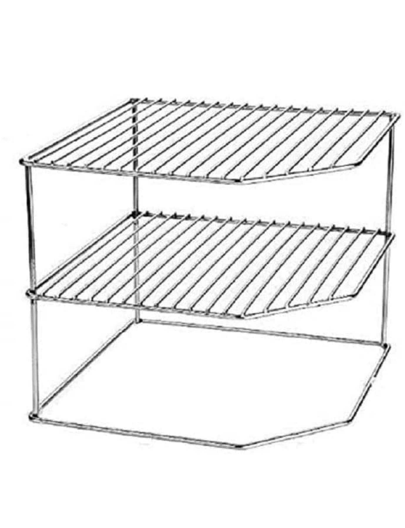 Zepdos Stainless Steel 3-Tier Storage Rack For Kitchen, Corner Dish Plate Stand Kitchen Multishelf (Silver, 1Pcfloor Mount, Shelf) 3
