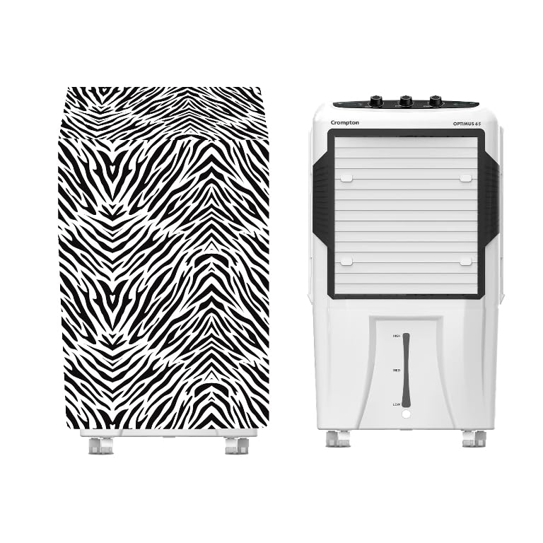 Image of Crompton Optimus Desert Air Cooler Cover 65 Litre,Dustproof, Waterproof, Size(LXBXH) 74.9 X 50.8 X 117 Cm, Zebra Black