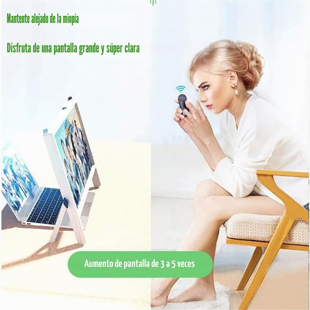 Lupa de pantalla para laptop, lupa de pantalla de escritorio, pantalla de proyección plegable de 22 pulgadas, compatible con portátiles, iPad, teléfonos móviles