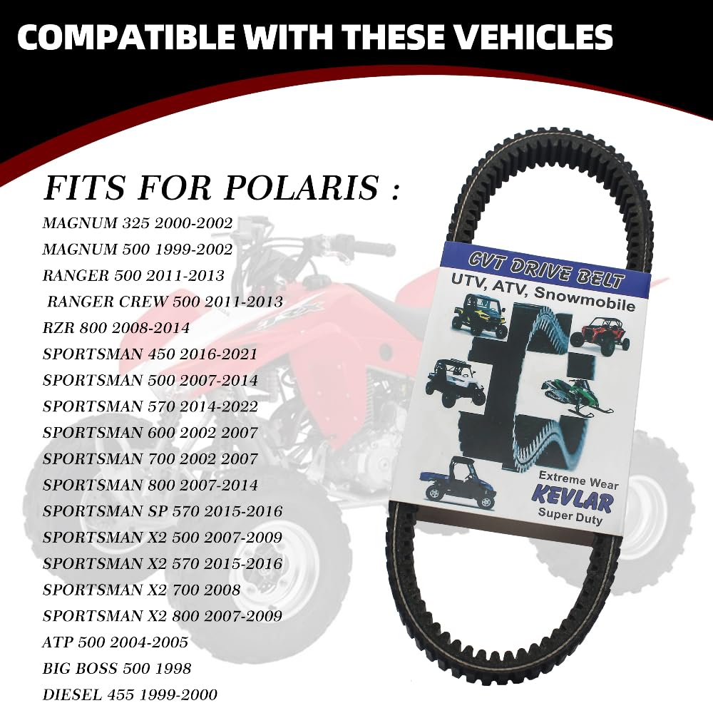 3211113 3211091 3211095 3211116 19G3982 19C3982 SUKECA Cinghia di trasmissione per Polaris Magnum 325 500 Ranger 500 Crew RZR Sportsman