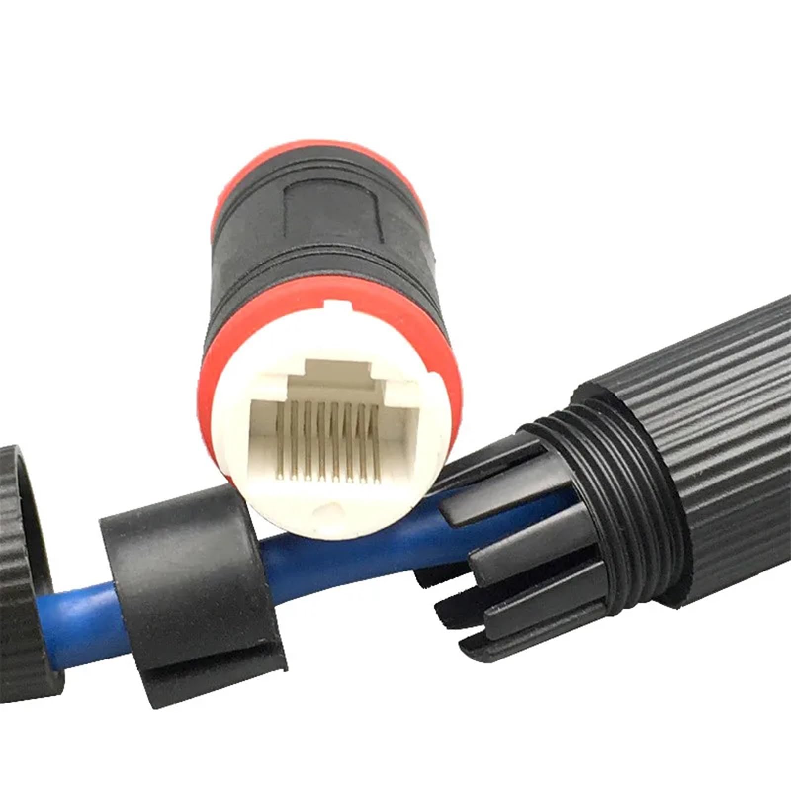Lot de 10 rallonges de câble réseau haut débit RJ45, connecteur d'accueil Ethernet, direct IP67(White)