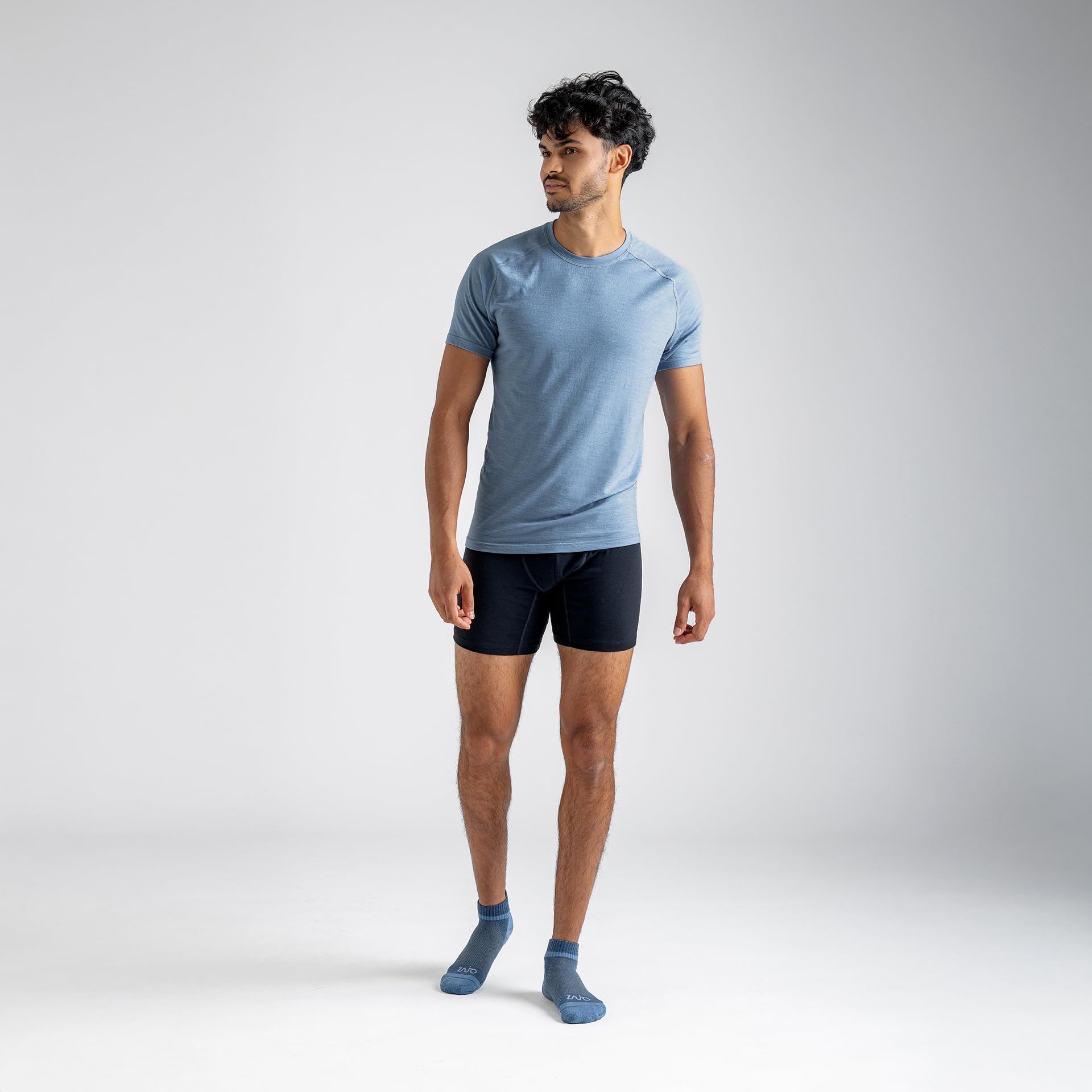 Zajo Senti Merino Tshirt Herren - Funktionsshirt aus Merino Wolle - Atmungsaktiv & Geruchsneutral - Temperaturregulierend - Wandern, Outdoor - Blau, L