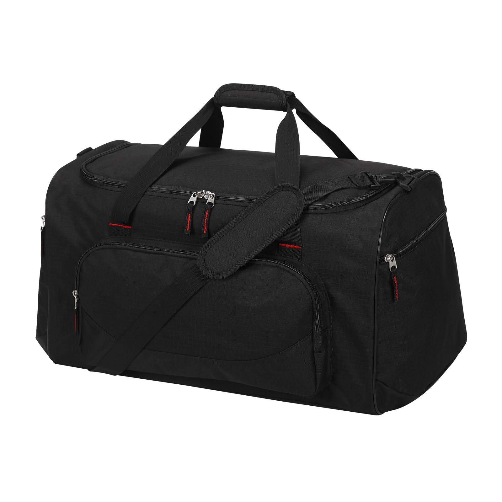 LONALIA 65L Travel Duffle Bag for Men - 24 inch Large Sports Holdall Bag for Overnight Football Weekend (Black)