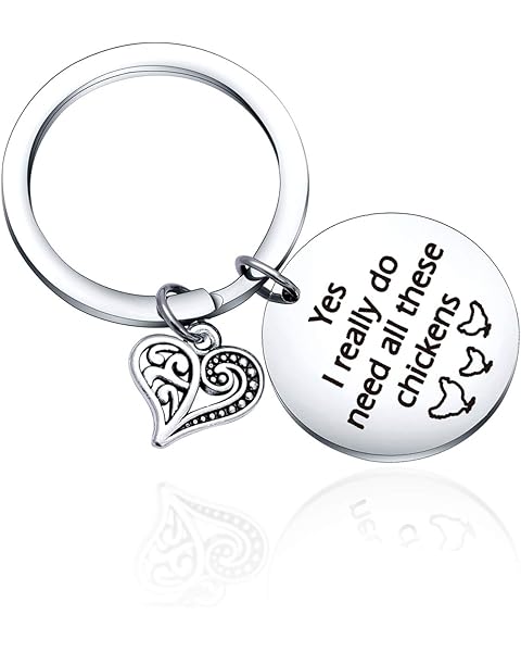 Chicken Lovers Gift Crazy Chicken Lady Keychain Hen Farmer Lovers Gift Poultry Farm Chicken Mom Keyring