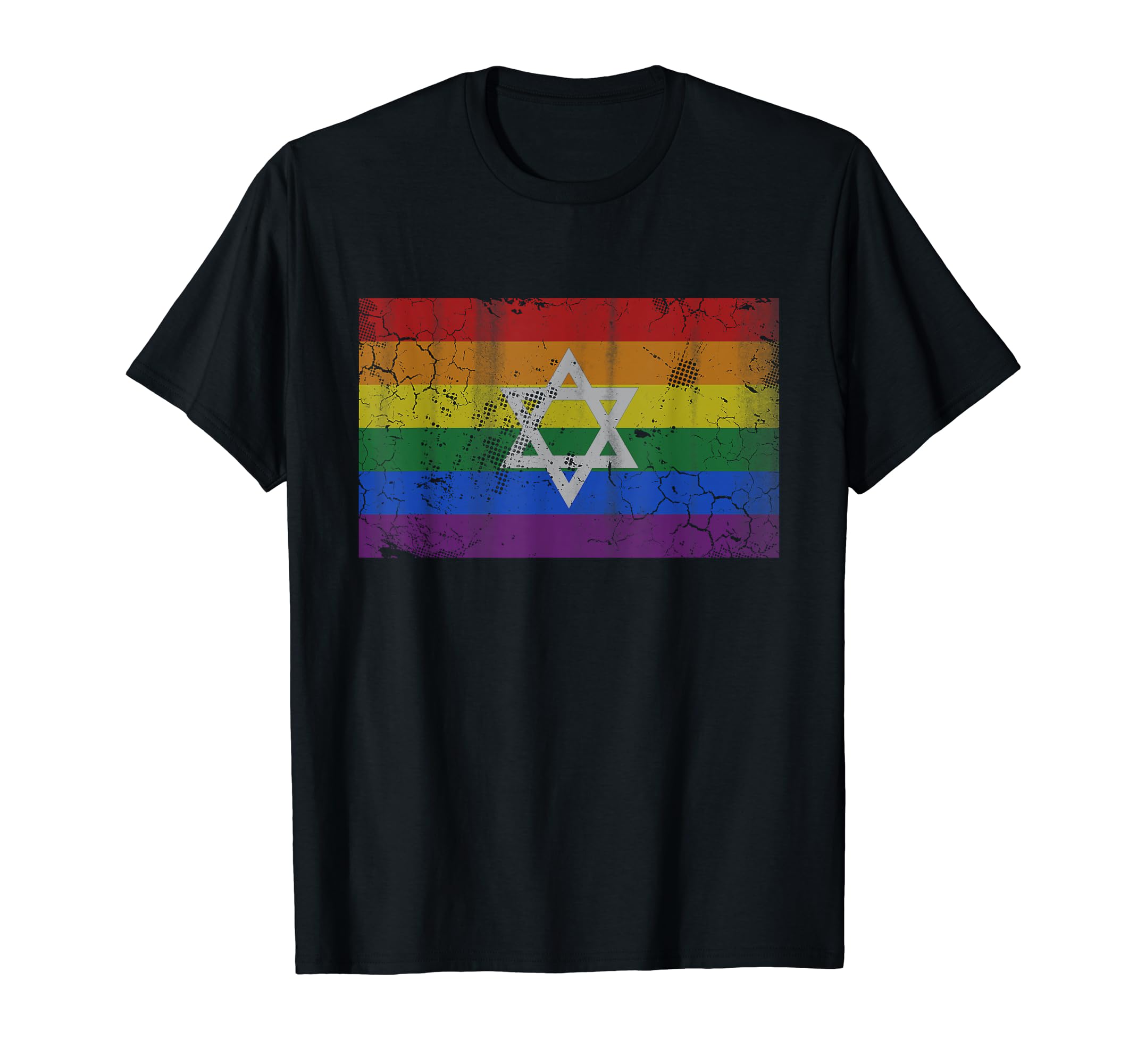 Jewish Israel LGBT T-Shirt Gay Lesbian Pride Flag Shirt