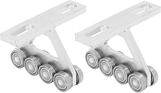 8 Wheels Pulley Assembly, T Type Trolley Assembly, 2PCS 2700 Pounds Carbon Steel Silent T Pulley Assembly for Curtain, Moving Doors, Wardrobe Cabinets