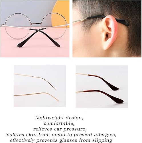 Miniatura 4 de Puntas de extremo de patillas para gafas, almohadillas de plástico para las orejas, retenedores antideslizantes para gafas, 4 pares, color negro