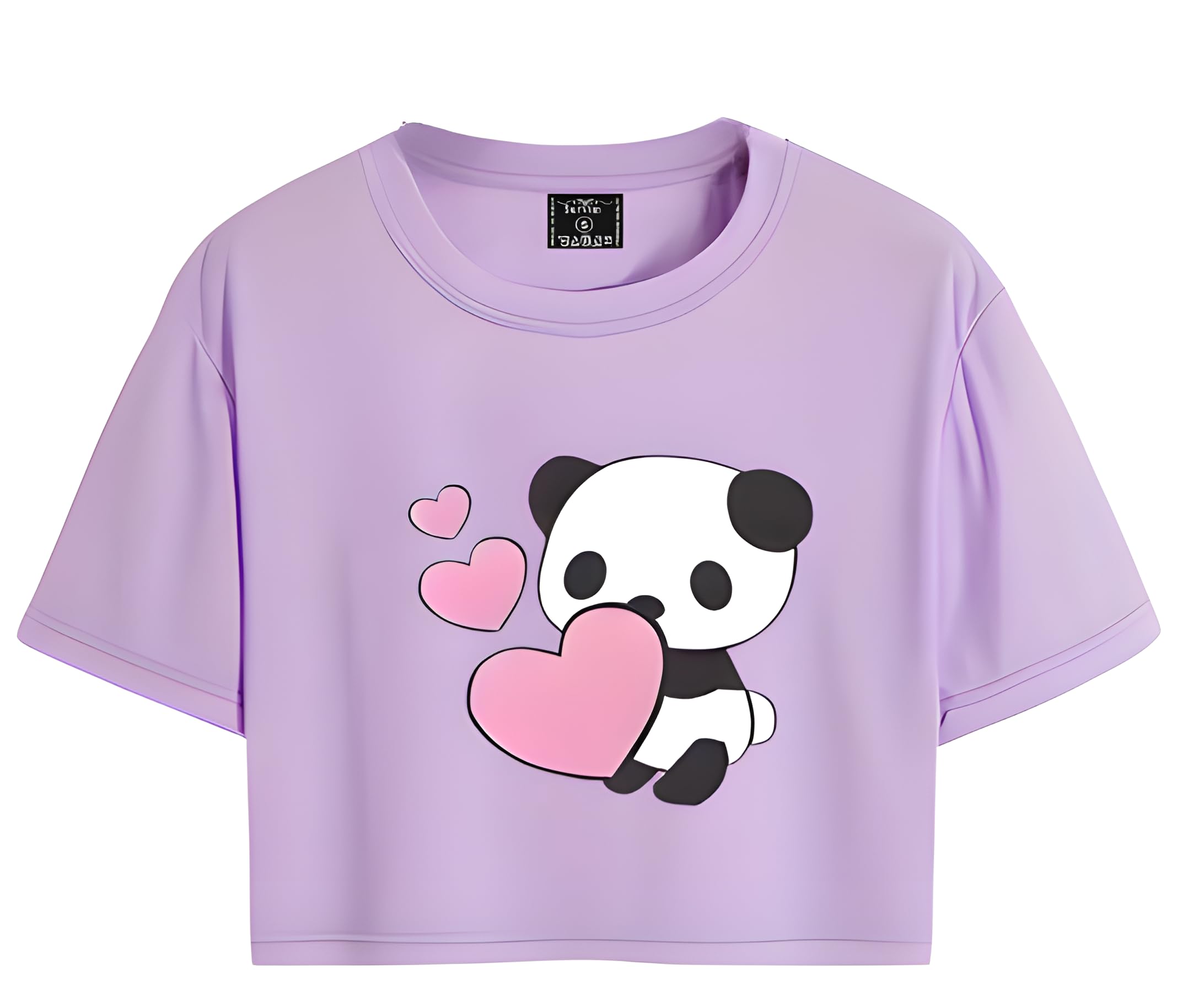SURVIMGirls 3-Hearted Half Sleeve Printed Cotton t-Shirt Crop Top
