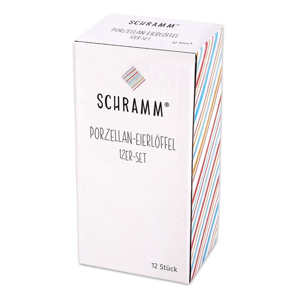 Schramm® | Cucchiaini in porcellana per uova, 12 pz, colore: bianco