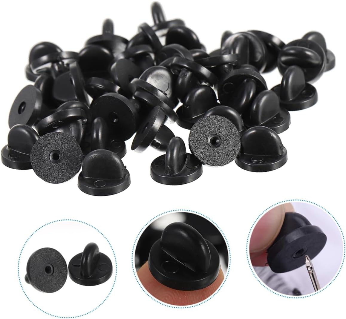 BESPORTBLE 2000pcs Lapel Pin Backs PVC Butterfly Clasp Replacement for Brooches and Name Tags Easy to Use Lightweight Secure Locking Feature for Crafts and Uniforms