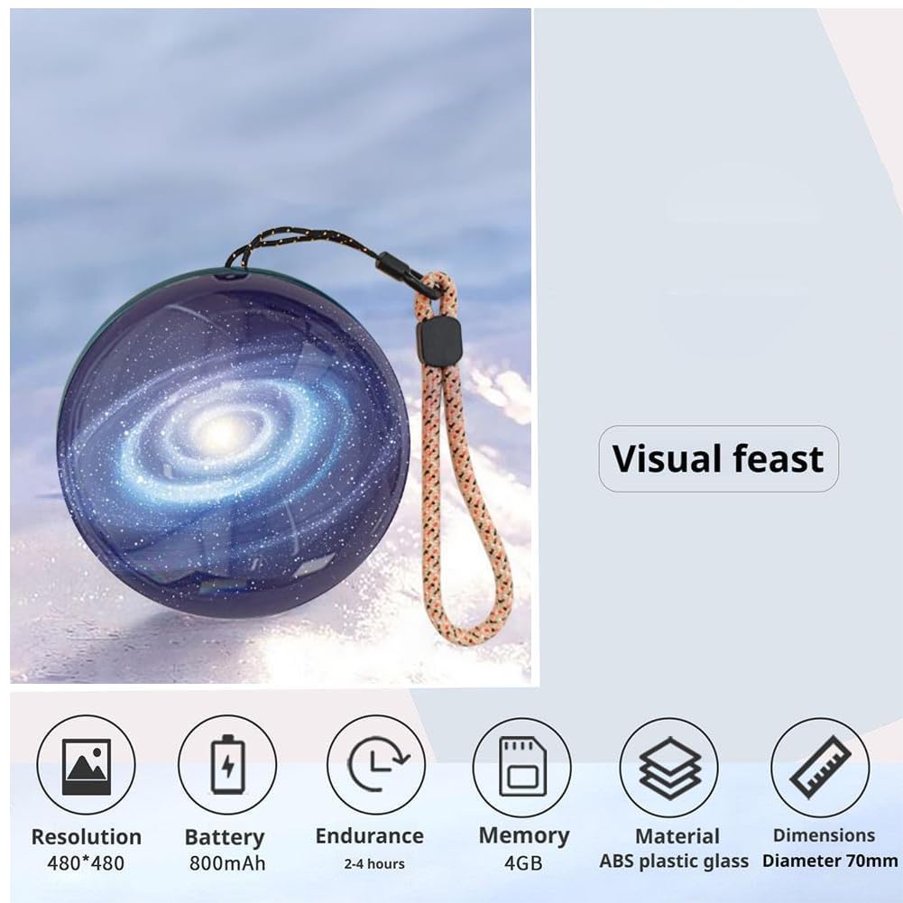 Crystal Ball With Electronic Display, 2.7inch Custom Light-Up Sphere, Personalized Digital Memory Display, Uploadable Videos & Photos, Customized Gift For Anniversary, Birthday, Wedding (Black - View #5