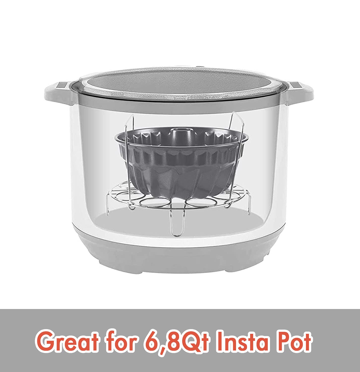Molde para hornear de pastel Kugelhopf de acero al carbono antiadherente de 7 pulgadas para 6QT 8QT Insta Pot 2