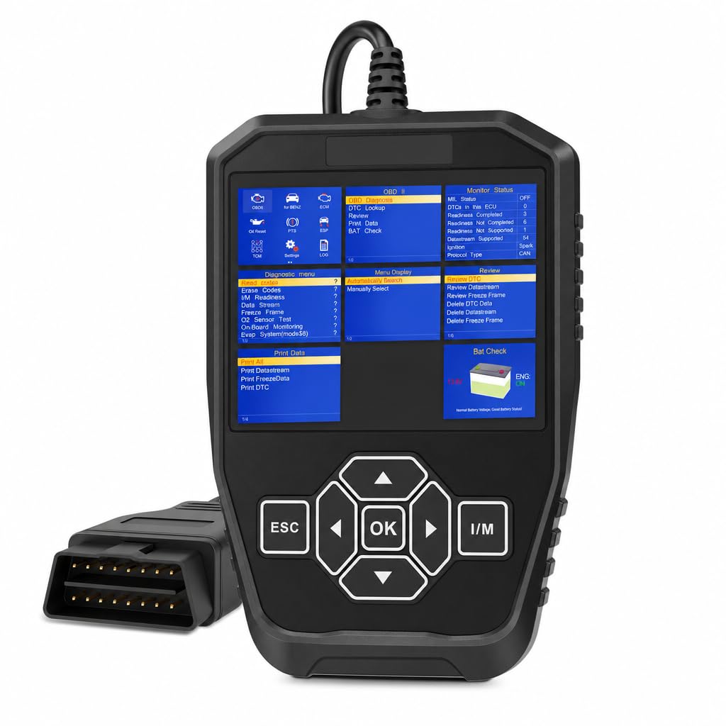 Konnwei KW460 Escáner Diagnóstico OBD2 para Mercedes Benz Motor ABS SRS Transmisión TPMS con Actualizaciones Gratuitas