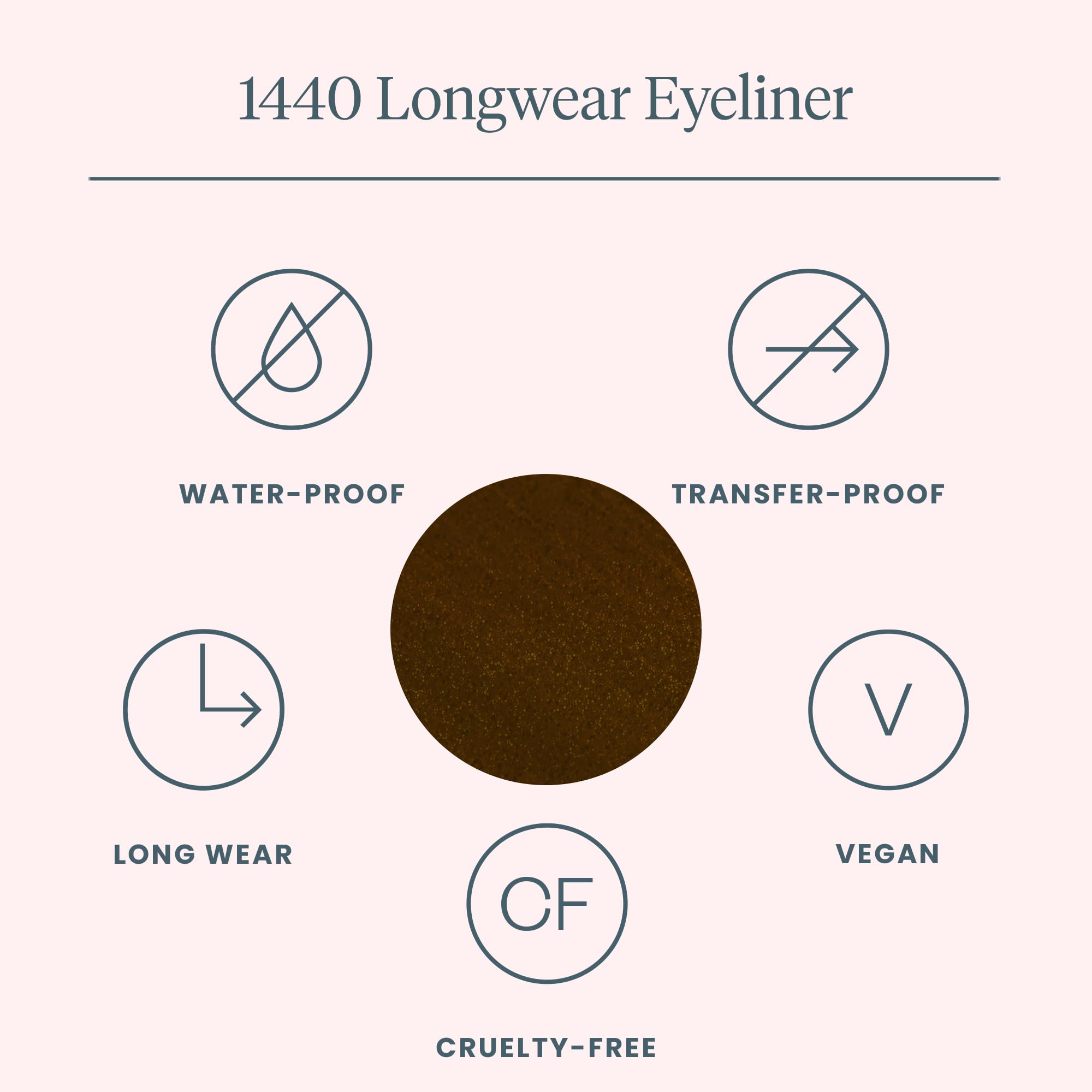 Wonderskin Eyeliner Pencil, 1440 Longwear Brown Glitter Eyeliner Pencil - Waterproof, Sharpenable & Smudge Proof - Image 2