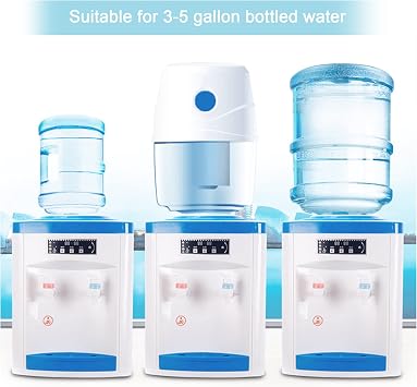 Top Loading Water Cooler Dispenser,5 Gallon Desktop Electric Hot Cold Water Dispenser,3Temperature-Settings,Boiling Water,Normal Temperature Water,8-15C IceWater,110V 550W(10x9.2x13'')Blue