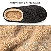 VeraCosy Men's Fuzzy Slip-on Slippers Warm Comfy Memory Foam Non-slip Indoor House Shoes Black, 10-11 UK #2