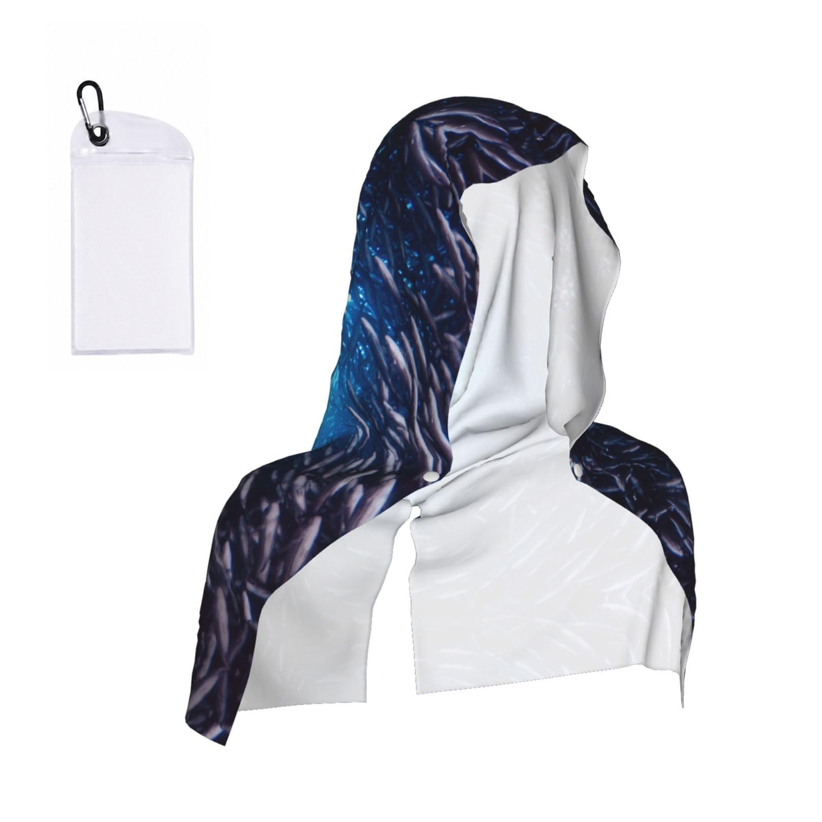 SATUSA Underwater Sea Lion Print Cooling Hoodie Towel, Cooling Towels For Neck And Face, Quick Drying Absorbent Cooling Head Towel Beach Camping Gym Construction(2pcs)