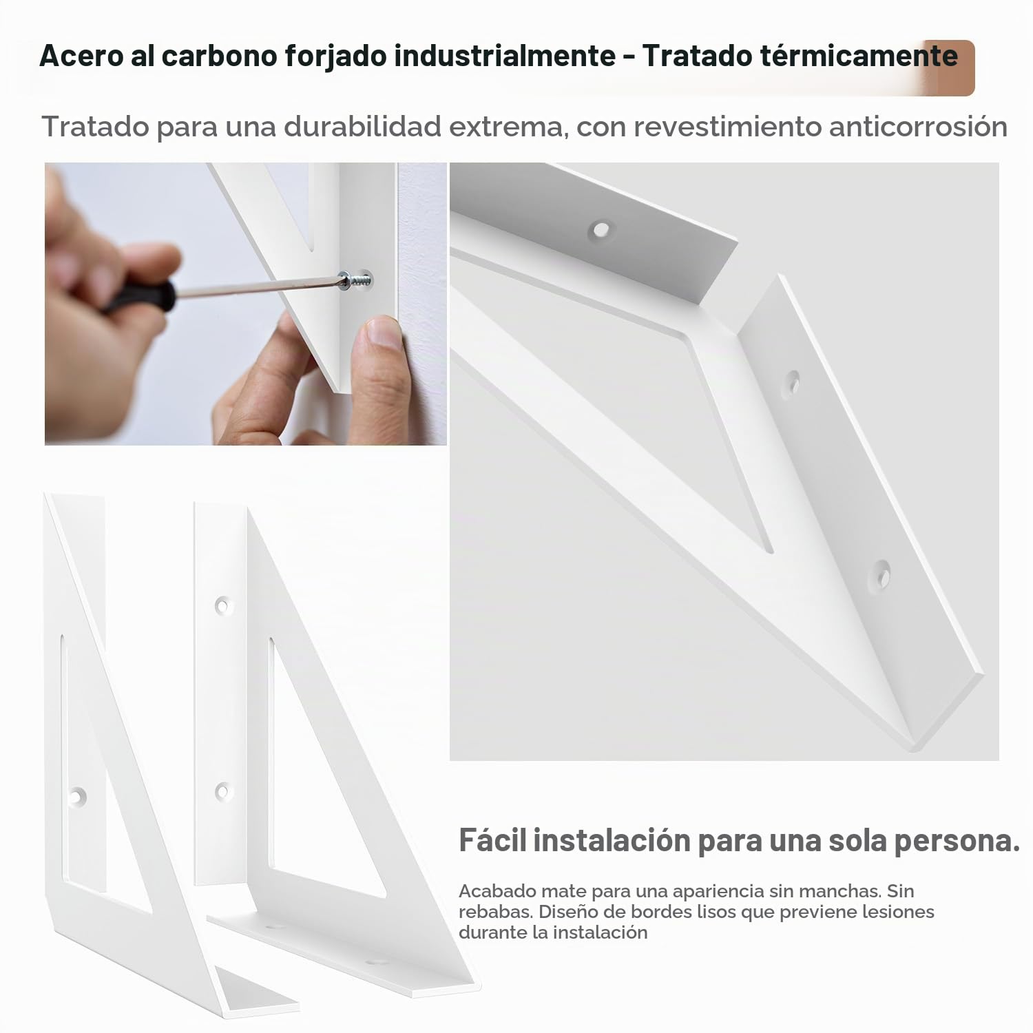 Soportes de estantería de 20 cm, 4 unidades, capacidad de carga de hasta 70 kg, para montaje en pared, para taller, garaje y oficina en casa