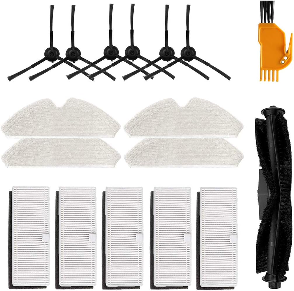 Roller Brush Filter Mop Cloth Kits for Proscenic M7 Pro, for Uoni V980PLUS, for Kyvol Cybovac S31 Vacuum Cleaner (17Pcs Kit)