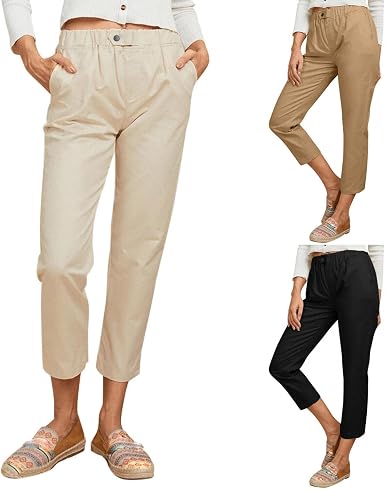 Amazon.com: IGETELY Pantalones cortos de lino para mujer, con botones  informales, cintura elástica, cómodos, elásticos, con bolsillos : Ropa,  Zapatos y Joyería